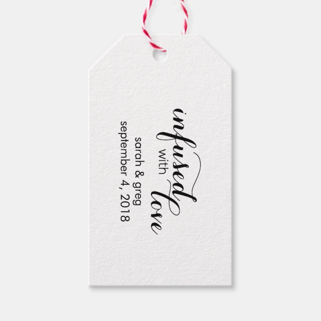 Infekterad med Kärlek Olivolja Bröllopor-Märkre Presentetikett (Framsidan)