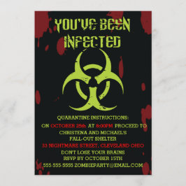 Infekterad Zombie Halloween-inbjudan Inbjudningar