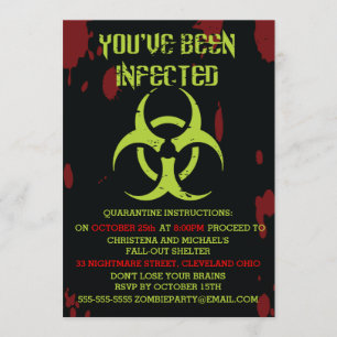 Infekterad Zombie Halloween-inbjudan Inbjudningar