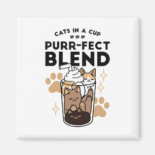Infektionsblandning: Katt- och kaffekonst för Djur Magnet