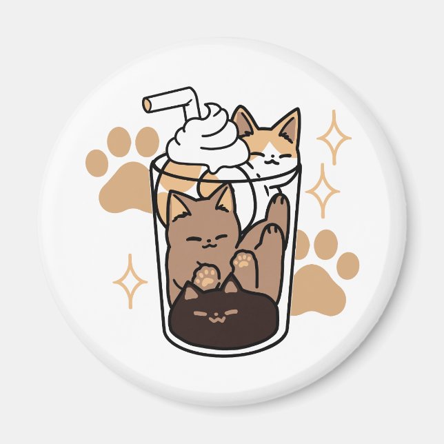 Infektionsblandning: Katt- och kaffekonst för Djur Magnet (Framsidan)