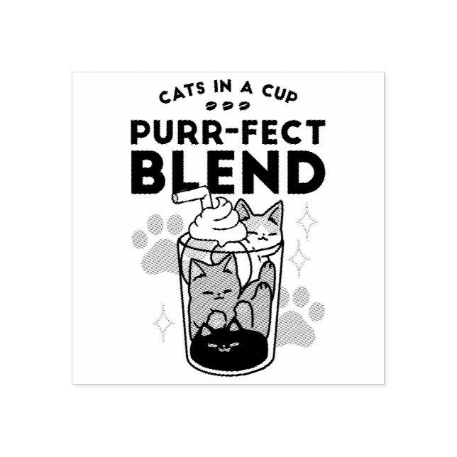 Infektionsblandning: Katt- och kaffekonst för Djur Stämpel (Tryck)