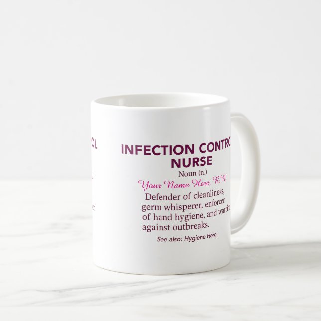 Infektionskontrollsköterska Definition – Rolig Hyg Kaffemugg (Framsida höger)