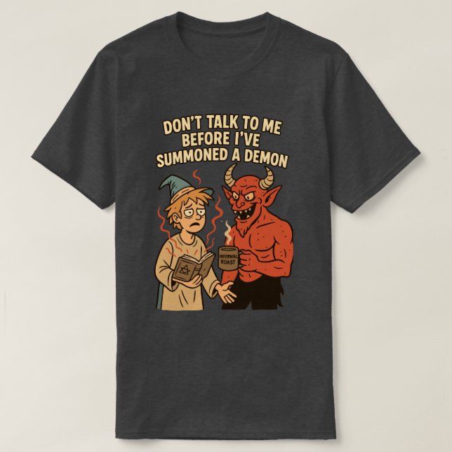Infernal Roast Funny Coffee D & D T-Shirt (Design framsida)