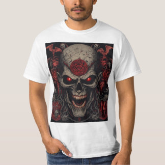 Infernal Skull King – Mörk Skräckdemon Skallekonst T Shirt