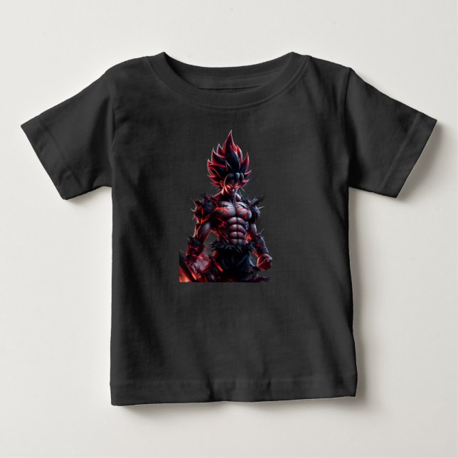Inferno Anime Warrior Kids T-Shirt - Black Fire (Framsida)