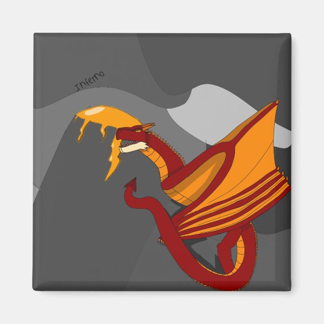 Inferno, branddraken magnet (Framsidan)