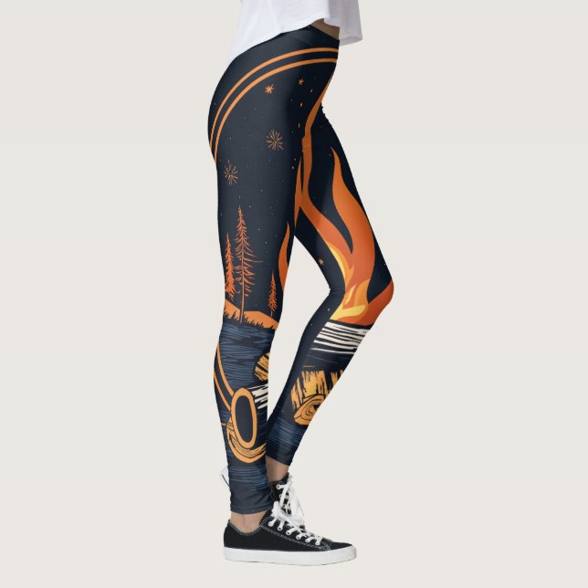 "Inferno Chic: Girls' Leggings with Fire Design" (Höger)