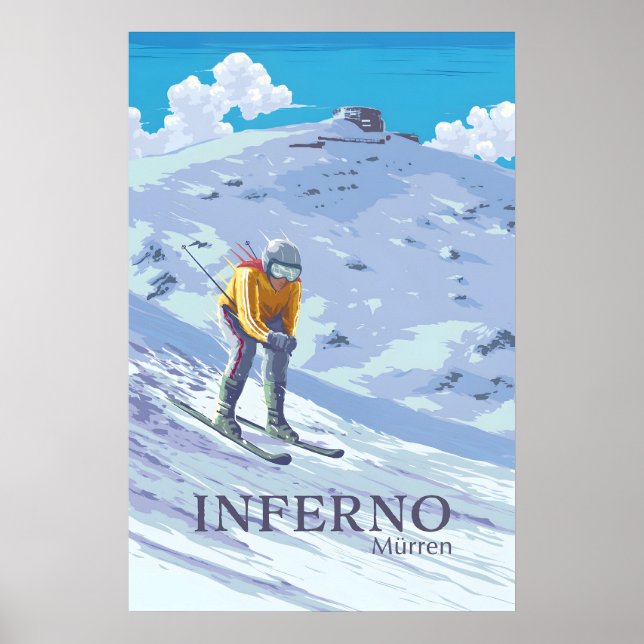 Inferno Downhill Race Murren Skidposter Poster (Framsidan)