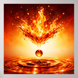 Inferno Flytande Flamma Stänk Poster