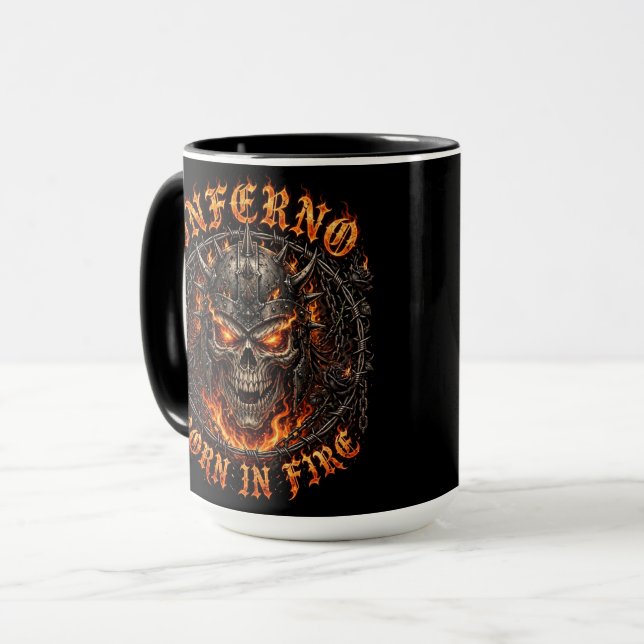 Inferno Född i eld, Eldig Dödskalle  Mugg (Framsida vänster)