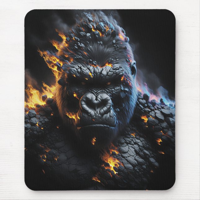 Inferno Gorilla – Eldig Lavabest Digital Konst Musmatta (Framsidan)