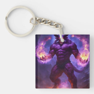 Inferno Guardian: Dragon with Fire Keychain: