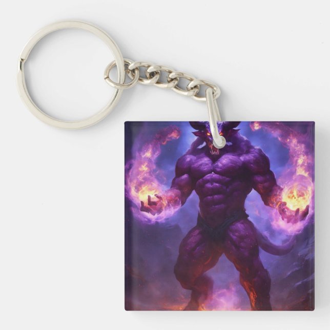 Inferno Guardian: Dragon with Fire Keychain: (Framsidan)