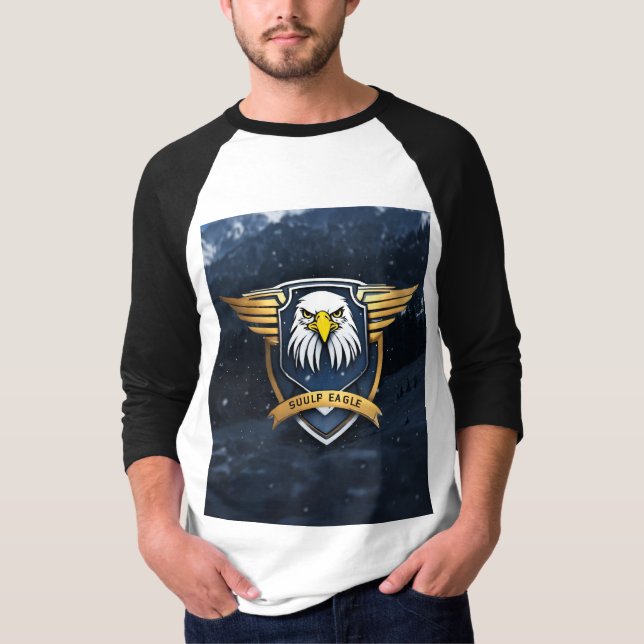 Inferno Guardian:En Eagle Logotyp Design Tattoo T Shirt (Framsida)