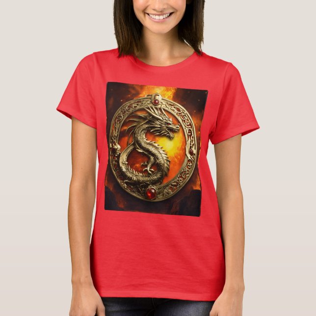Inferno Guardian: Fierce Dragon T-Shirt (Framsida)