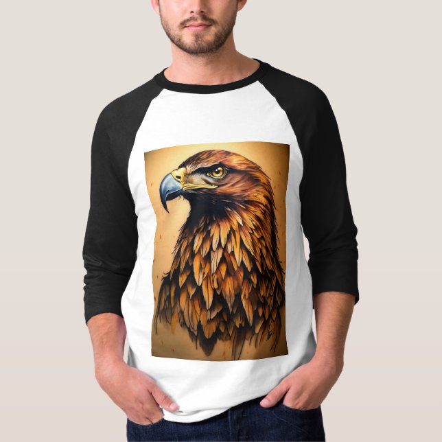 Inferno Guardian:Majestic A Eagle Bird Design Logo T Shirt (Framsida)