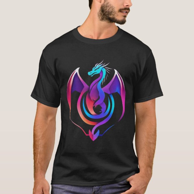 "Inferno Guardian: Majestic Dragon Tattoo Design" T Shirt (Framsida)