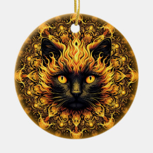 Inferno Kattunge Mandala Julgransprydnad Keramik