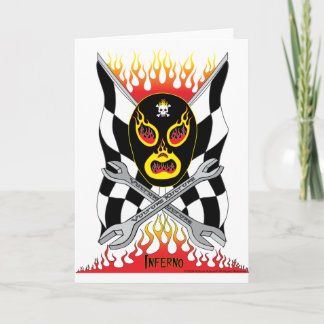 Inferno Luchador Mexican Wrestler Greeting Card Kort
