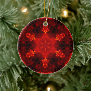 Inferno Nexus - Fiery Kaleidoscope Art Julgransprydnad Keramik