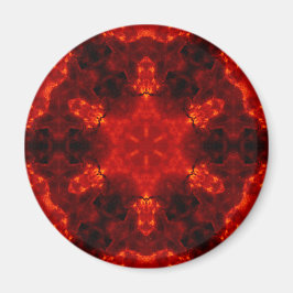 Inferno Nexus - Fiery Kaleidoscope Art Magnet