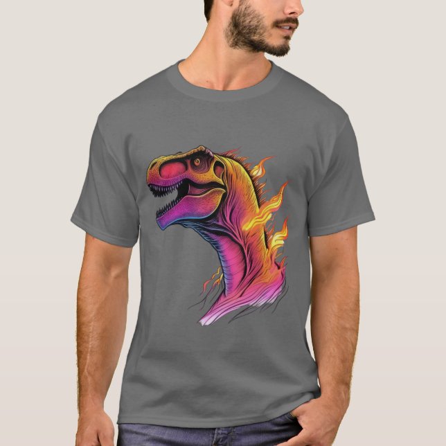 Inferno Rex: Fiery T-Rex T Shirt (Framsida)