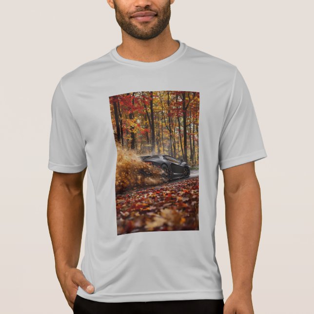 Inferno Run – Svart hastighet genom höstflamma T Shirt (Framsida)