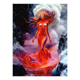 "Inferno" - Volcanic Woman Porträtt Fototryck