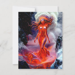 "Inferno" - Volcanic Woman Porträtt Julkort