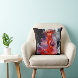 "Inferno" - Volcanic Woman Porträtt Kudde