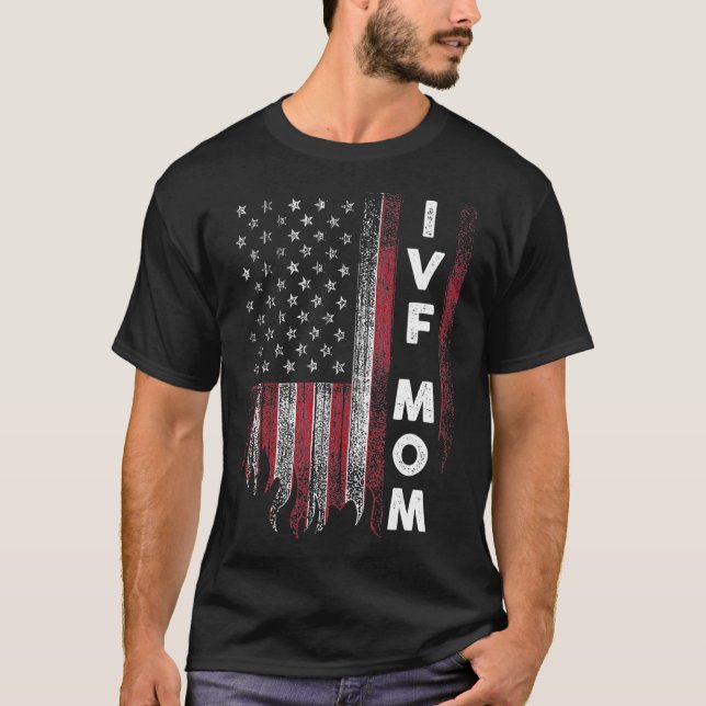 Infert IVF Gift Warrior US Flagga Transfer Day Inf T Shirt (Framsida)