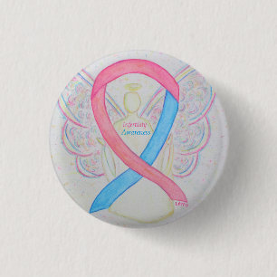 Infertilitet Medvetenhet Blått och Rosa Ribbon Pi Knapp