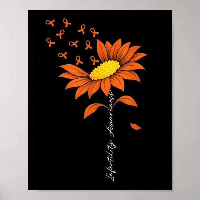 Infertilitetsmedvetenhet Suower Orange Band IVF Poster (Framsidan)