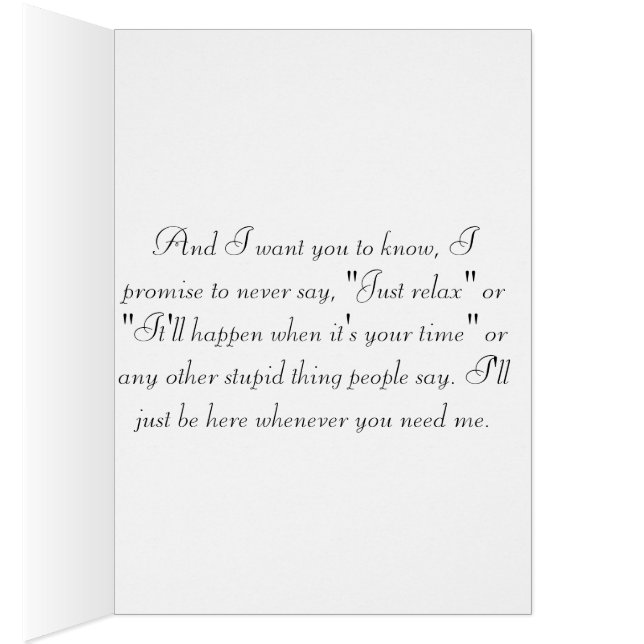 Infertilitykort Hälsningskort (Insidan (Höger))