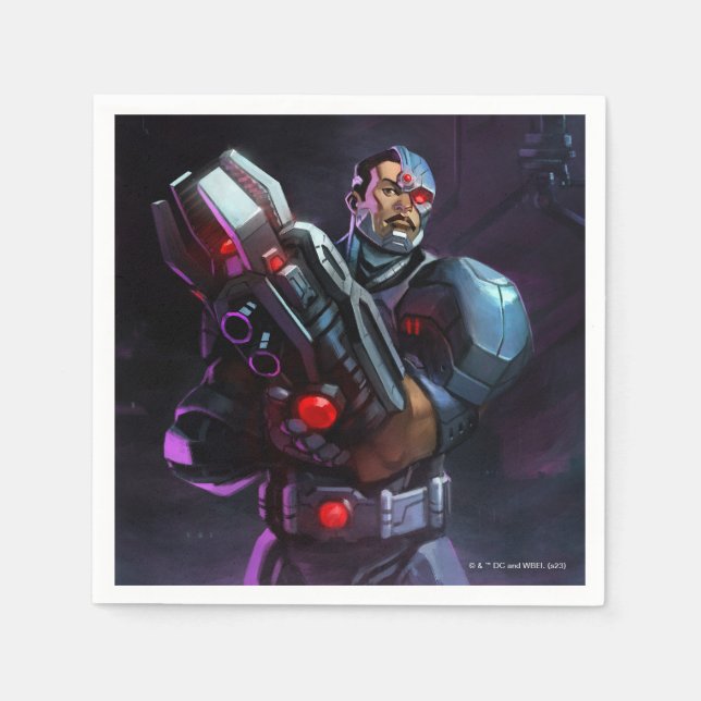Infinite Crisis Cyborg Illustration Pappersservett (Framsidan)
