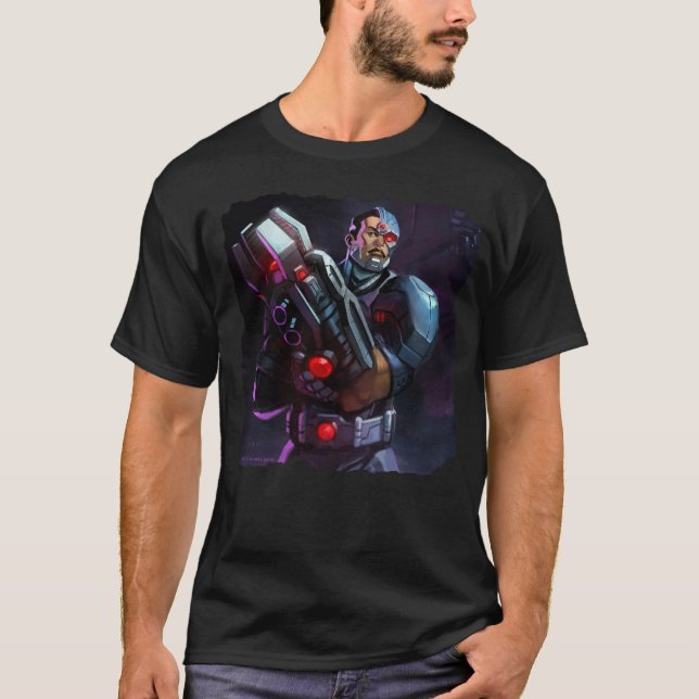Infinite Crisis Cyborg Illustration T Shirt (Framsida)