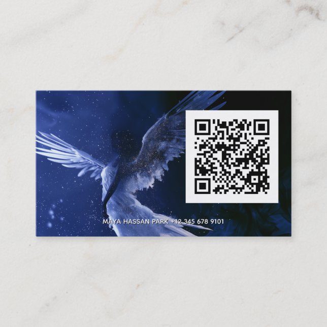 Infinite Grace | Winged Angel QR-kod Visitkort (Framsida)