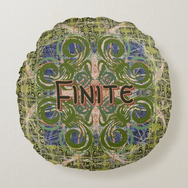Infinite - Grön Abstrakt av Alexandra Cook Rund Kudde (Framsidan)