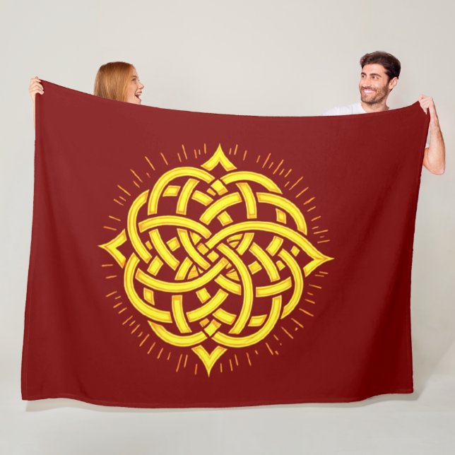 Infinite Harmony: Sacred Mandala Celtic Symbol Art Fleecefilt (På plats)