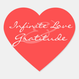Infinite Kärlek & Gratitude Heart Sticker Hjärtformat Klistermärke