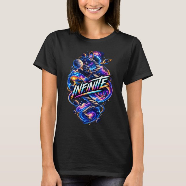 Infinite – Kosmisk Oändlighet Rymdkonst T Shirt (Framsida)