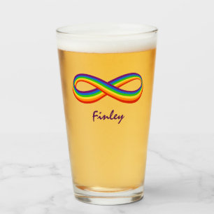 Infinite Rainbow Kärlek Symbol Anpassningsbar Gay Glaskopp