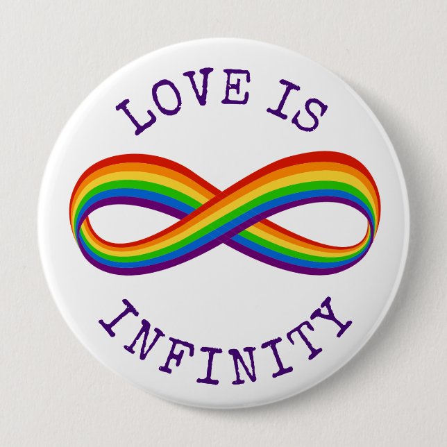 Infinite Rainbow Kärlek Symbol Anpassningsbar Gay  Knapp (Framsida)