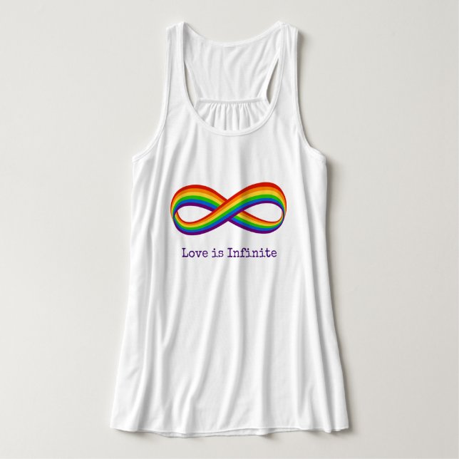 Infinite Rainbow Kärlek Symbol Anpassningsbar Gay  Linne Med Racerback (Design framsida)