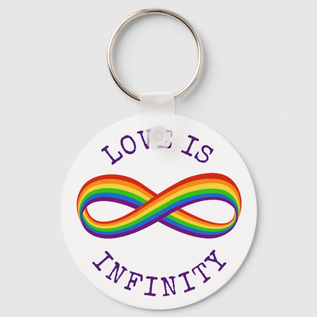 Infinite Rainbow Kärlek Symbol Anpassningsbar Gay  Nyckelring (Framsida)