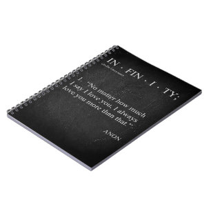 INFINITET Kärlek ÖKAR DU MER DEFINITIONSFOTOBOK Anteckningsbok