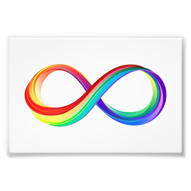 Infinitetssymbol för regnbåge i lager fototryck (Framsidan)