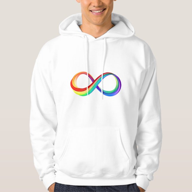 Infinitetssymbol för regnbåge i lager hoodie (Framsida)