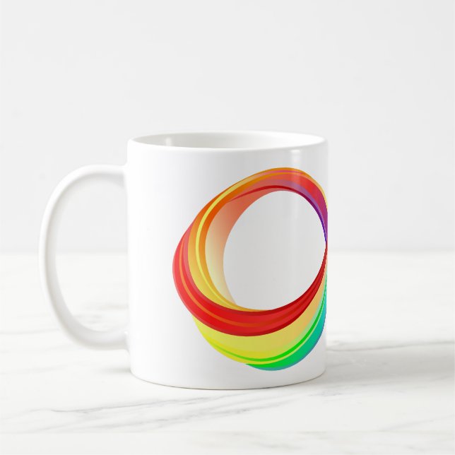 Infinitetssymbol för regnbåge i lager kaffemugg (Vänster)